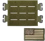 TAXATM Large Molle Patch Panel with Laser Cutting Loop, Molle Patch Display Holder for Backpack,5X4.3 Mini Patch Board Include American Flag Patch