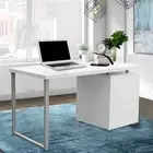 Home Office Computer Desk Table with 3 Drawers Student Study Metal Cabinet White