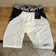 Nike Pro Baseball Hyperstrong Compression Shorts White W/Black Pads Boys XL NWT