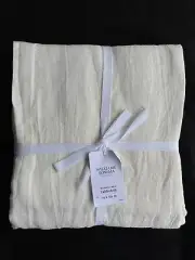 WILLIAMS SONOMA WASHED LINEN TABLECLOTH 70 x 108 CREAM NEW W/ TAG