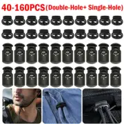 Spring Loaded Toggle Stop Cord Locks End Plastic Single double Hole stoppers ##Y
