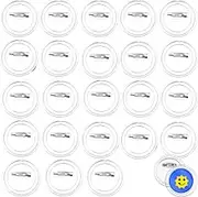 Loopunk 25 Pcs 2 Inch Acrylic Design Button Badge, Button Badges with Pin, Clear Button Badges Craft Buttons Pins Picture Acrylic Design Button Badge for for DIY Making Craft Supplies Festival Gift.