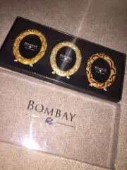NEW! BOMBAY CO Set Of 3 OVAL SHAPE Enamel Photo Picture Frames