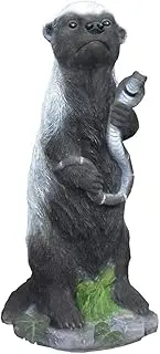 Ornament Art Sculpture Statue Antiques Collectables，Unique Creative Standing Resin Honey Badger Statue Home Tabletop Bookcase Figures Garden Patio Animal Ratel Sculpture Collectible