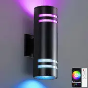 Smart Outdoor Wall Light, Modern RGBCW Sconce Color Changing, Dimmable Up and...