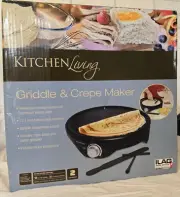 Electric Crepe Maker and Pancake Griddle Cooktop with 13.4" Nonstick Hot Plate