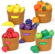 Learning Resources Farmer's Market Color Sorting Set-Play Food for Kids, Toddler