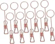 DIYEAH 10pcs Creative Dual Headed Photo Clip Table Holder Message Clips for Wedding Party Desktop Decor Picture Clamps for Photos and Notes