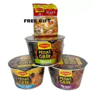 Fried Maggie Cup Tom Yam, Cheesy Volcano, Roasted Chicken Flavour Spicy Chili