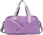 Sports Bag with Shoe Compartment and Wet Compartment Gym Bag for Ladies Small Sports Bag for Women Polyester Travel Bags, D 43.5 * 25 * 27.5
