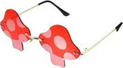 GAROZATION Mushroom Shape Sunglasses Irregular Glasses Metal Mushroom Glasses for Party