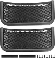 Pack of 2 Car Boot Net Bag - Universal Storage Net Luggage Net with Screws, Self-Adhesive Car Net with Elastic Band, Mesh Bag Organiser for Vehicles, Boat, Camper, Caravan