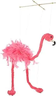 NOLITOY Adorable Flamingo Puppet Marionette Pull String Soft Toy Puppet for Boys and Girls Fun Performance Plush Animal Random Color