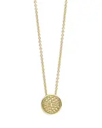 Lagos 18K Yellow Gold Meridian Caviar Bead Circle Pendant Necklace, 16-18