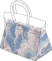 ArcDiary Rayon Purse Pillow Shaper Insert, unique pattern handbag shapers, Memory Foam, for Birkin 25/30/35/40 bags (BK30,Sea and waves), Sea and Waves, BK30