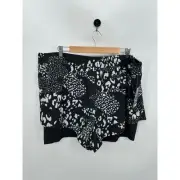 DSG Shorts Women 2X Black White printed Running Workout Compression Built In