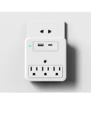 LAX Gadgets 540J Surge Protector Outlet Extender With 3 Wall Outlets And 1 USB-C And 1 USB-A Ports