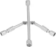 14in 4 Way Cross Wrench High Carbon Steel 180° Foldable Lug Socket Spanner for Car Repair