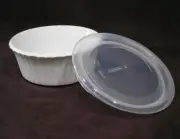 ❤️ 1 Corningware FRENCH WHITE Round 16-oz DISH & COVER Lid Bake Serve Store Bowl