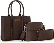[Wrangler] Designer Tote Bag for Women Medium Crossbody Purse Cute Wallet 3Pcs Handbags Set Gift