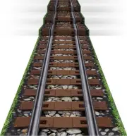 24 Inch x 10 ft Plastic Railroad Track Aisle Runner 24 inch, Multi Color