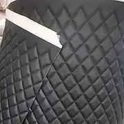 Diamond Quilted Foam Fabric with 3/8" Foam Backing Faux Leather Fabric Vinyl Upholstery 61" Wide for DIY Headboards Automotive Headliner Sofa Decorations(Size:1mX1.55m,Color:Black 1)
