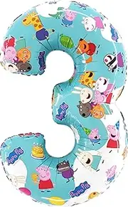 Toyland® 66cm (26") Peppa Pig, George & Friends Number Foil Balloon - Kids Party Balloons - Number 1-6 Available