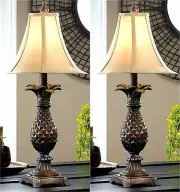 Set of Two (2) ** TUSCAN PINEAPPLE NIGHT or TABLE LAMPS & SHADES ** NIB