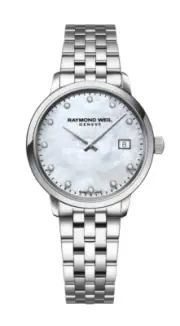 Raymond Weil Toccata Steel Quartz 29mm Diamond MOP Ladies Watch 5985-ST-97081