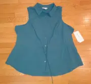 Athleta NWT Teal Levitate Poplin Tank Size 3X