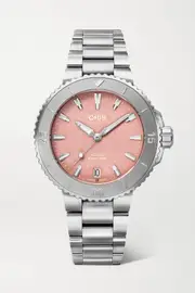ORIS - Aquis Date Automatic 36.5mm Stainless Steel And Mother-of-pearl Watch - Red - One size