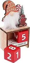 HOLIDYOYO Wooden Xmas Calendar Blocks Multi Functional Desktop Decoration Holiday Countdown Rustic Home Calendar for Festive Decor Unique Christmas Option