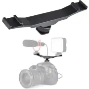 New Double Cold Shoe Bracket Holder Adapter For DSLR Camera Fill Light Mic