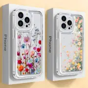 For iPhone 16 15 Pro Max 14 13 12 11 XR Rose Flower Clear TPU Soft Case Cover