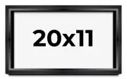 20x11 Shadow Box Frame Black | 1.25 inches Deep Real Wood Contemporary Shadowbox