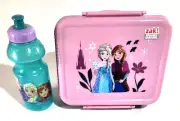 Disney Frozen Kids School Compartment Lunch Box & Squeeze Drink Bottle
