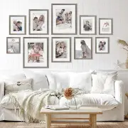 Deluxe Gallery Photo Wall Frame Set C - 10 Frames - Chestnut