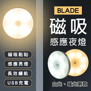 BLADE磁吸感應夜燈 現貨 當天出貨 台灣公司貨 LED小夜燈 人體感應燈 自動感應燈 床頭燈【coni shop】【APP下單9%點數回饋】