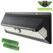RV 120 LED Motion Sensor Solar Exterior Porch Light Black with EXTRA Batteries