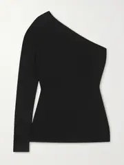 [Victoria Beckham] Victoria Beckham - One-shoulder Stretch-knit Top - Black - 16 16 Black