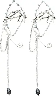 [CATIEBYE] Non Piercing Ear Clips Tassel Earrings for Women Stylish Ear Cuffs Dainty Design