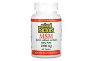 Natural Factors, MSM 100% Pure Methyl-sulfonyl-methane 1,000mg, 90 Tablets