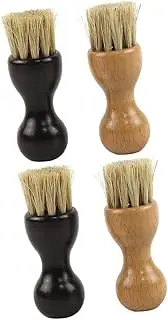 BESPORTBLE 4pcs Multifunctional Shoe Brush Suede Brush Cleaning Shoes Washing Shine Cleaning Suede Sneaker Cleaner Black Wooden