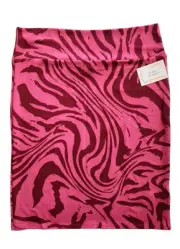 Lularoe Zebra Stripe 3XL Cassie Pencil Skirt Animal Print Red Pink NEW!