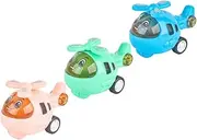 CHICAMPERA 3Pcs Cartoon Inertia Cars Planes Fun Pull Back Vehicles for Safe Edges for Hands Stimulates Imagination No Batteries Required