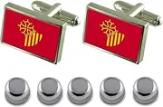 [Select Gifts] Shirt Dress Studs Languedoc Roussillon Province France Flag Cufflinks