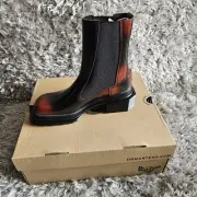 Dr. MARTENS MAYBOLE CHELSEA BLACK+CHERRY RED BOOTS