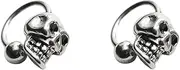 [Generic] Skull Half Hoop Tiny Stud Earrings for Men Women Cartilage Fashion Punk Hypoallergeni Piercing Hoops Barbell Ball Screw Back Halloween Party