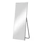 NEUTYPE Floor Mirrors 21"W Metal Framed Full-Length Hooks Modern Both Silver