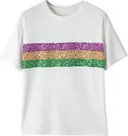 [Bsubseach] Fashion Women's Sequin Shimmer Top T-Shirt Glitter Party Top Summer